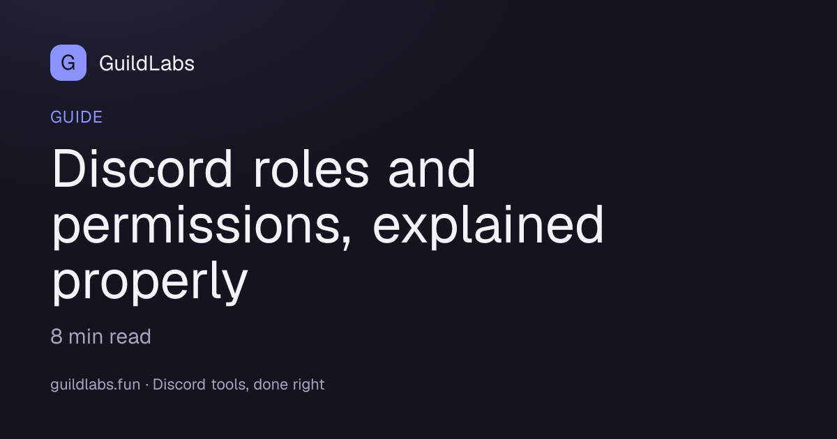 Discord roles and permissions, explained properly | GuildLabs